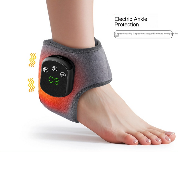 USB Heated Ankle Support with Hot Compress Massage Function Rechargeable Foot Ankle Joint Care and Foot Massager